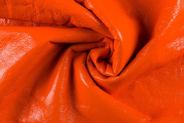Montone double face shearling pelo corto stirato fluo arancione